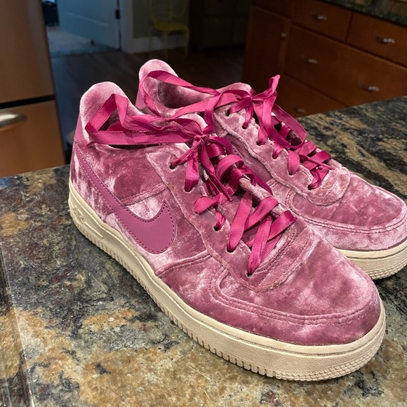 pink velour air force 1